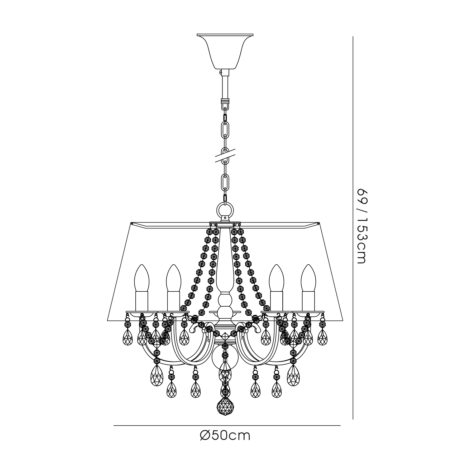 Olivia Polished Chrome-Grey Crystal Ceiling Lights Diyas Shaded Crystal Fittings